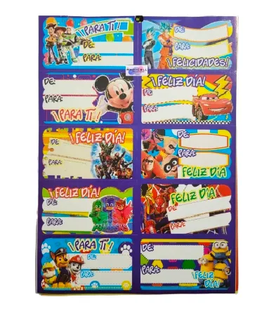TARJETA ADHESIVA DE-PARA