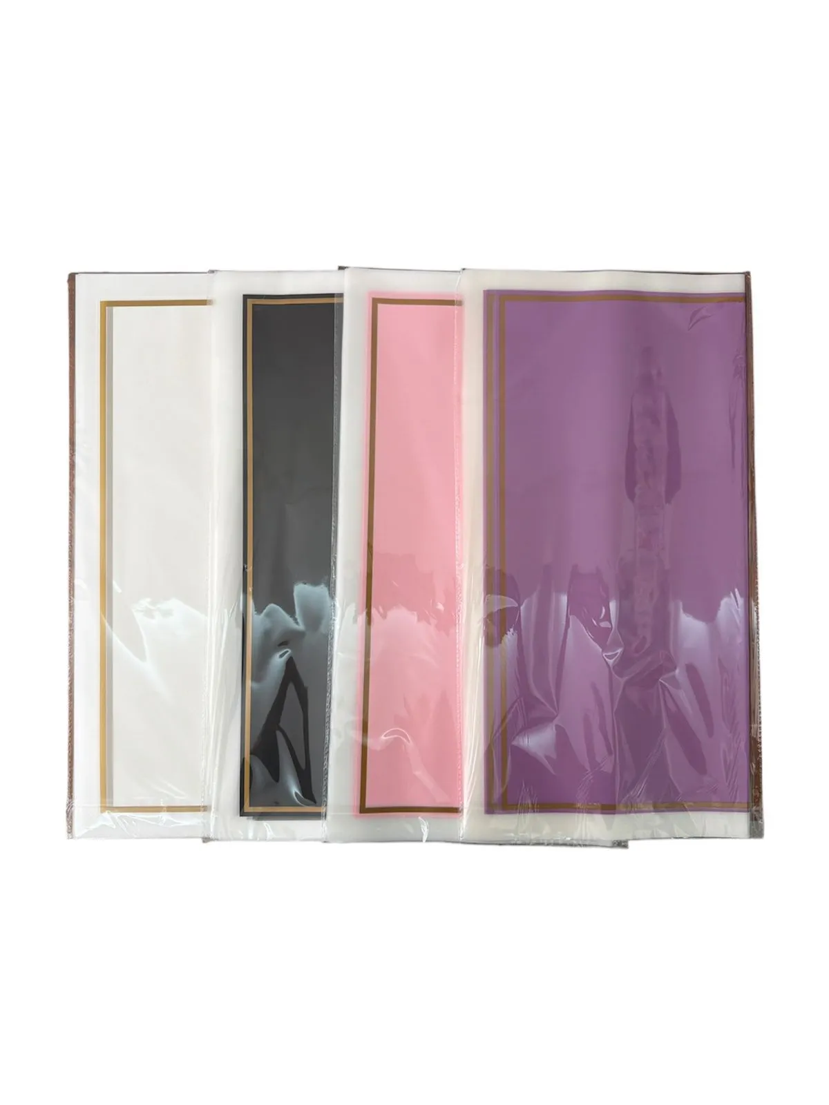 Papel Koreano Borde Blanco Dorado x 20